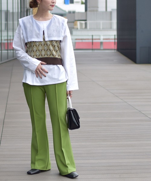 Ray BEAMS（レイビームス）の「Ray BEAMS / セーラーカラー ロングスリーブ Tシャツ（Tシャツ/カットソー・レディース・ブラック/ホワイト・ONE SIZE）」の8枚目の写真