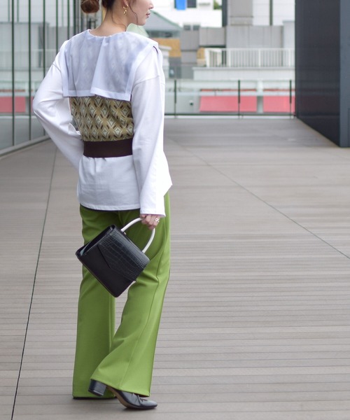 Ray BEAMS（レイビームス）の「Ray BEAMS / セーラーカラー ロングスリーブ Tシャツ（Tシャツ/カットソー・レディース・ブラック/ホワイト・ONE SIZE）」の12枚目の写真