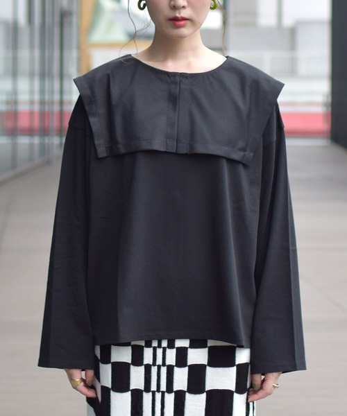 Ray BEAMS（レイビームス）の「Ray BEAMS / セーラーカラー ロングスリーブ Tシャツ（Tシャツ/カットソー・レディース・ブラック/ホワイト・ONE SIZE）」の16枚目の写真