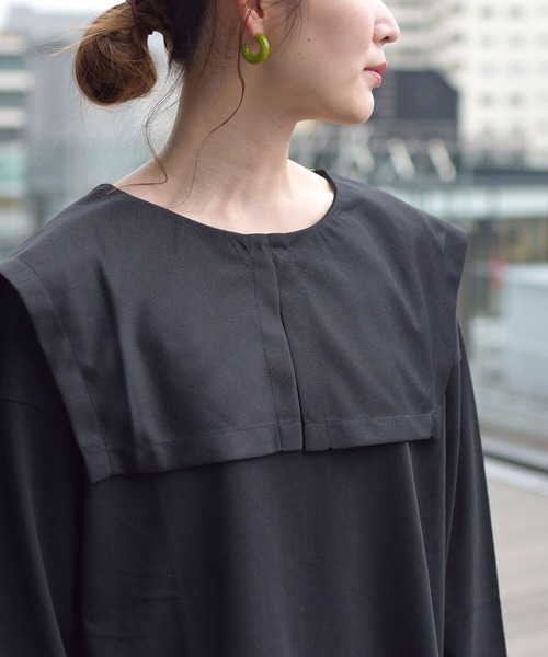 Ray BEAMS（レイビームス）の「Ray BEAMS / セーラーカラー ロングスリーブ Tシャツ（Tシャツ/カットソー・レディース・ブラック/ホワイト・ONE SIZE）」の13枚目の写真