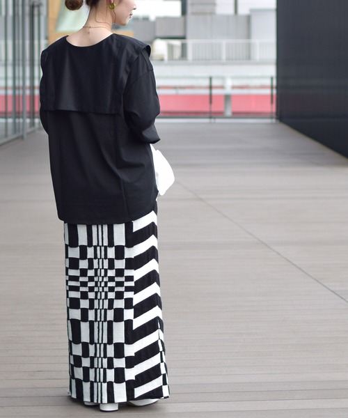 Ray BEAMS（レイビームス）の「Ray BEAMS / セーラーカラー ロングスリーブ Tシャツ（Tシャツ/カットソー・レディース・ブラック/ホワイト・ONE SIZE）」の3枚目の写真