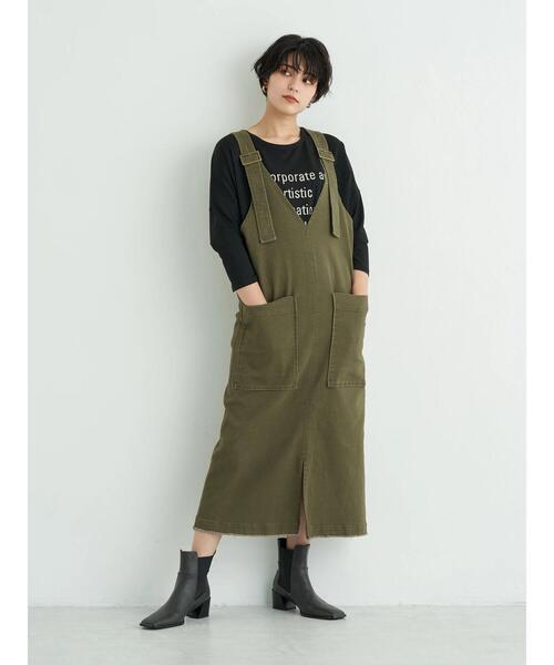 Editt by YECCA VECCA(エディットバイイェッカヴェッカ)の「タックデザインロゴTee*(Tシャツ/カットソー・レディース・オフホワイト/ブラック/ダークベージュ・FREE)」の5枚目の写真