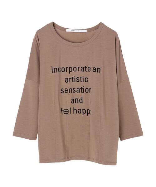 Editt by YECCA VECCA(エディットバイイェッカヴェッカ)の「タックデザインロゴTee*(Tシャツ/カットソー・レディース・オフホワイト/ブラック/ダークベージュ・FREE)」の12枚目の写真