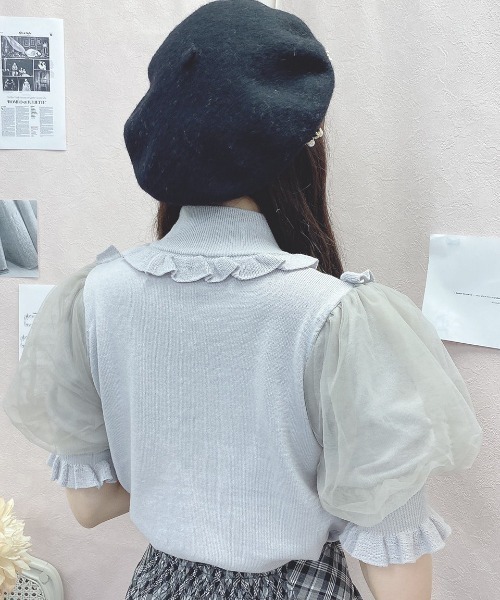 Swankiss(スワンキス)の「HB air puff knit TOPS(ニット/セーター・レディース・ブラック/ピンク/グレー/ホワイト・FREE)」の9枚目の写真