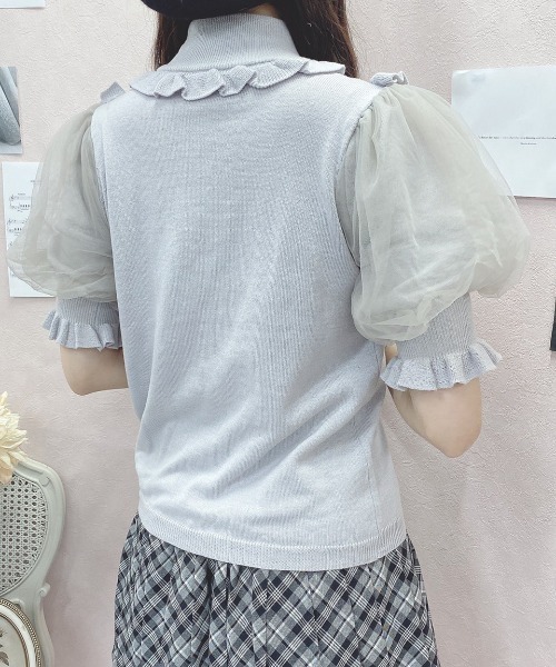 Swankiss(スワンキス)の「HB air puff knit TOPS(ニット/セーター・レディース・ブラック/ピンク/グレー/ホワイト・FREE)」の8枚目の写真
