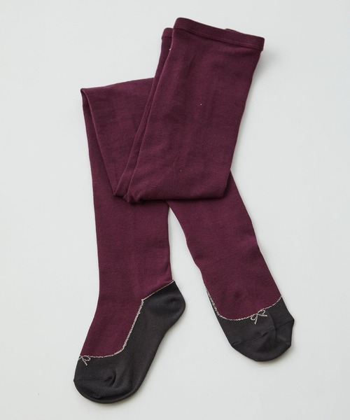 ADIEU TRISTESSE(アデュートリステス)の「バレエシューズ履いている風タイツ(タイツ/ストッキング・レディース・ブラック/ボルドー/杢グレー・FREE)」の3枚目の写真