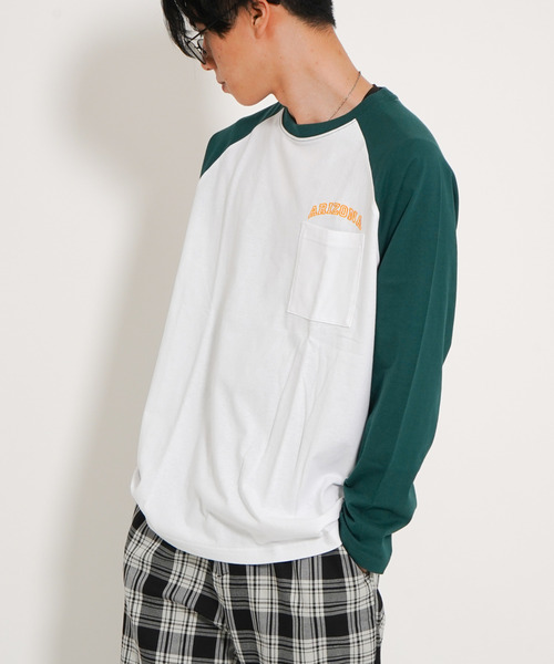 VENCEEXCHANGE(ヴァンスエクスチェンジ)の「ラグランポケットロンT(Tシャツ/カットソー・メンズ・ベージュ/グリーン/ブラック・M/L)」の3枚目の写真