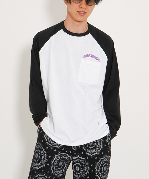 VENCEEXCHANGE(ヴァンスエクスチェンジ)の「ラグランポケットロンT(Tシャツ/カットソー・メンズ・ベージュ/グリーン/ブラック・M/L)」の2枚目の写真