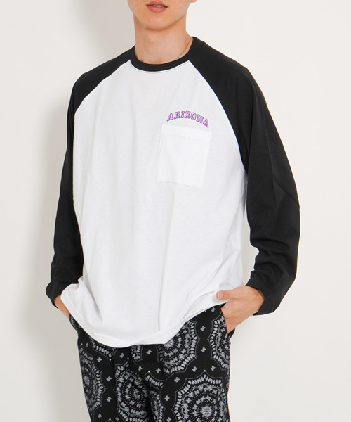 VENCEEXCHANGE(ヴァンスエクスチェンジ)の「ラグランポケットロンT(Tシャツ/カットソー・メンズ・ベージュ/グリーン/ブラック・M/L)」の4枚目の写真