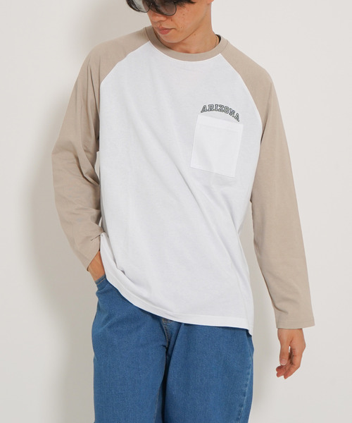 VENCEEXCHANGE(ヴァンスエクスチェンジ)の「ラグランポケットロンT(Tシャツ/カットソー・メンズ・ベージュ/グリーン/ブラック・M/L)」の5枚目の写真