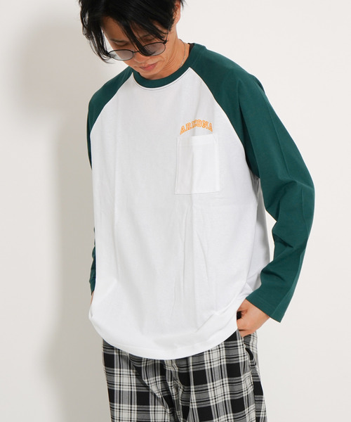 VENCEEXCHANGE(ヴァンスエクスチェンジ)の「ラグランポケットロンT(Tシャツ/カットソー・メンズ・ベージュ/グリーン/ブラック・M/L)」の7枚目の写真