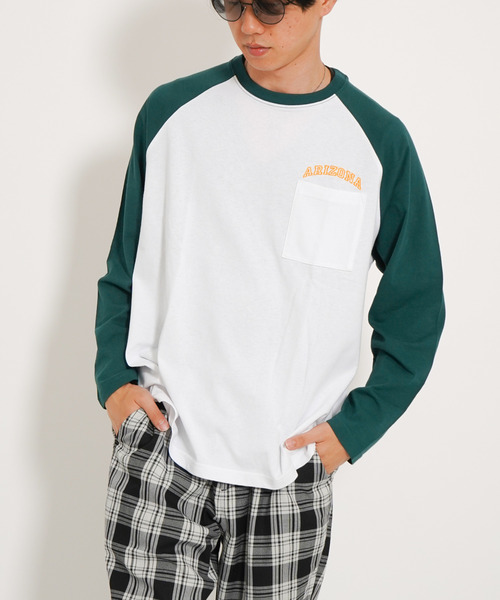 VENCEEXCHANGE(ヴァンスエクスチェンジ)の「ラグランポケットロンT(Tシャツ/カットソー・メンズ・ベージュ/グリーン/ブラック・M/L)」の10枚目の写真