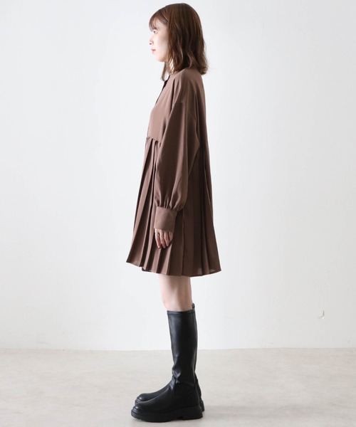 Cheek（チーク）の「プリーツ切替チュニック（チュニック・レディース・ブラック/アイボリー/モカ・MEDIUM）」の22枚目の写真