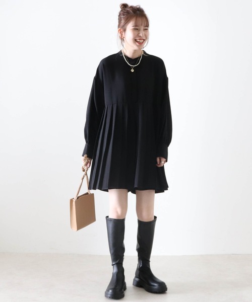 Cheek（チーク）の「プリーツ切替チュニック（チュニック・レディース・ブラック/アイボリー/モカ・MEDIUM）」の11枚目の写真