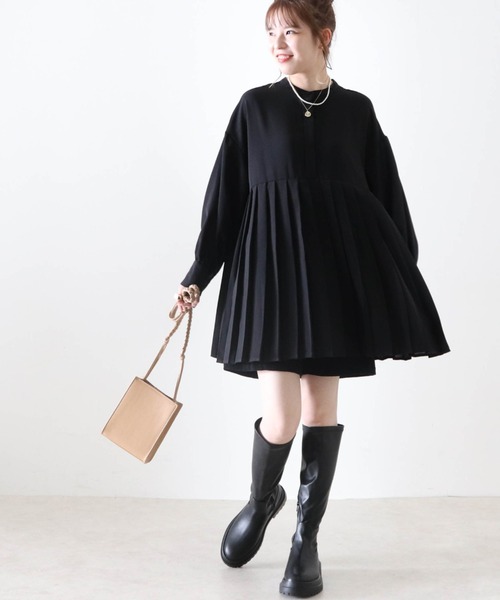 Cheek（チーク）の「プリーツ切替チュニック（チュニック・レディース・ブラック/アイボリー/モカ・MEDIUM）」の21枚目の写真