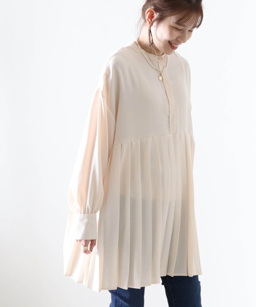 Cheek（チーク）の「プリーツ切替チュニック（チュニック・レディース・ブラック/アイボリー/モカ・MEDIUM）」の15枚目の写真