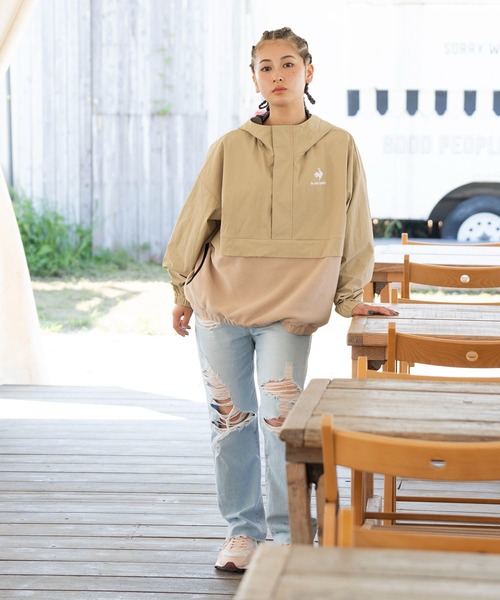 le coq sportif（ルコックスポルティフ）の「ポーラテックフリースアノラックジャケット（ブルゾン・レディース・ベージュ/ブラック/ホワイト・L/M/S/XL）」の12枚目の写真