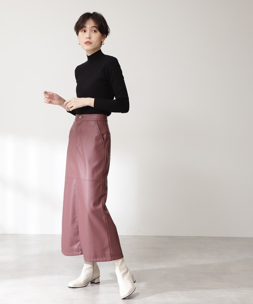 N.（N. Natural Beauty Basic）（エヌエヌナチュラルビューティーベーシック）の「◆総針ボトルネックニット（ニット/セーター・レディース・オフホワイト/ブラック/グリーン/パープル・MEDIUM）」の11枚目の写真