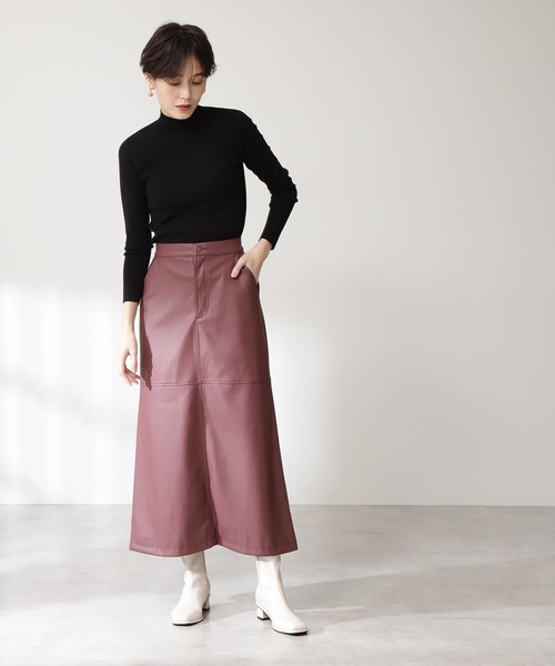 N.（N. Natural Beauty Basic）（エヌエヌナチュラルビューティーベーシック）の「◆総針ボトルネックニット（ニット/セーター・レディース・オフホワイト/ブラック/グリーン/パープル・MEDIUM）」の8枚目の写真