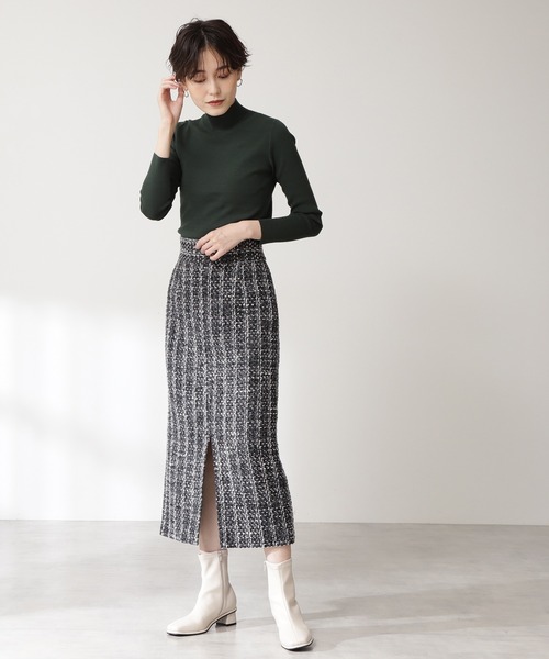 N.（N. Natural Beauty Basic）（エヌエヌナチュラルビューティーベーシック）の「◆総針ボトルネックニット（ニット/セーター・レディース・オフホワイト/ブラック/グリーン/パープル・MEDIUM）」の7枚目の写真