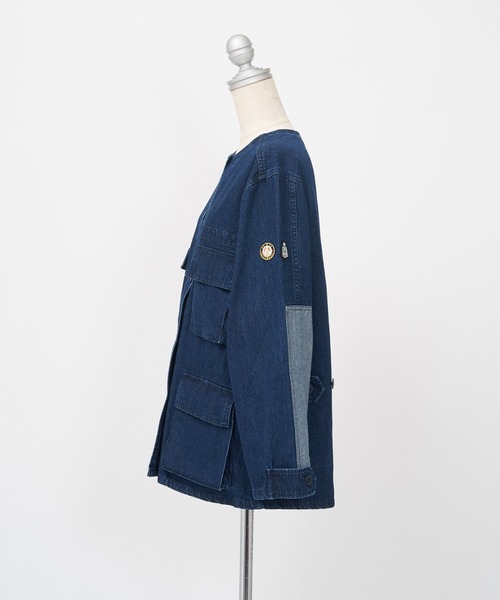 AS KNOW AS PINKY（アズノゥアズピンキー）の「４ポケット切替ミリタリージャケット（ミリタリージャケット・レディース・オフホワイト/カーキ/インディゴブルー/キャメル・FREE）」の13枚目の写真