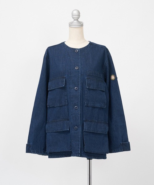 AS KNOW AS PINKY（アズノゥアズピンキー）の「４ポケット切替ミリタリージャケット（ミリタリージャケット・レディース・オフホワイト/カーキ/インディゴブルー/キャメル・FREE）」の10枚目の写真