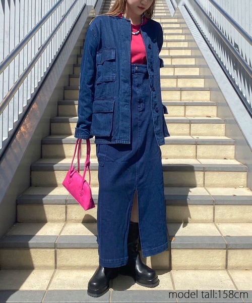 AS KNOW AS PINKY（アズノゥアズピンキー）の「４ポケット切替ミリタリージャケット（ミリタリージャケット・レディース・オフホワイト/カーキ/インディゴブルー/キャメル・FREE）」の22枚目の写真