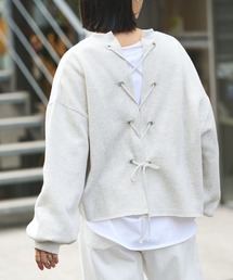 BONbazaar | 《カレッジプリント》後レースUPスウェット(スウェット)