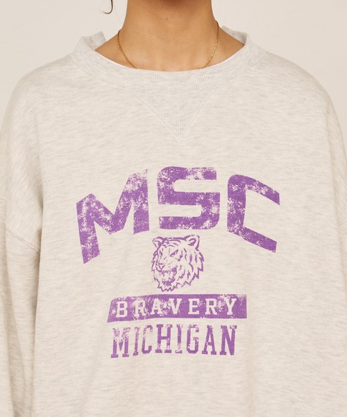 BONbazaar（ボンバザール）の「後レースUPカレッジプリントスウェット（スウェット・レディース・ブラック/オフホワイト・FREE）」の15枚目の写真