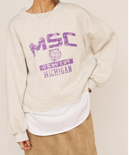 BONbazaar（ボンバザール）の「後レースUPカレッジプリントスウェット（スウェット・レディース・ブラック/オフホワイト・FREE）」の11枚目の写真