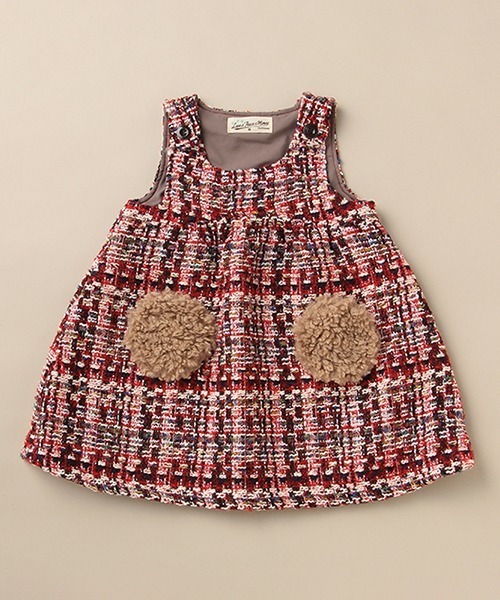 Love&Peace&Money（ラブアンドピースアンドマネー）の「チェックバルーンジャンパースカート（ジャンパースカート・キッズ・ネイビー/レッド・100cm/110cm/130cm/90cm/120cm/80ｃｍ）」の2枚目の写真