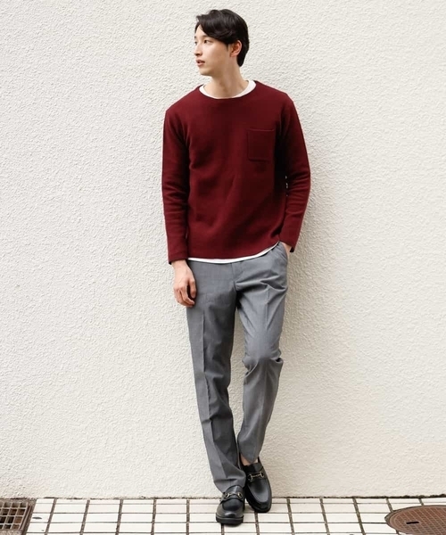 a.v.v（アーヴェヴェ）の「【オンオフ兼用】美脚ストレッチ裏起毛スマートスラックス[WEB限定サイズ]（スラックス・メンズ・ネイビー/ブラウン/チャコールグレー・44/46/50/52/48）」の5枚目の写真