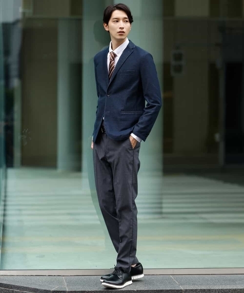 a.v.v（アーヴェヴェ）の「【オンオフ兼用】美脚ストレッチ裏起毛スマートスラックス[WEB限定サイズ]（スラックス・メンズ・ネイビー/ブラウン/チャコールグレー・44/46/50/52/48）」の7枚目の写真