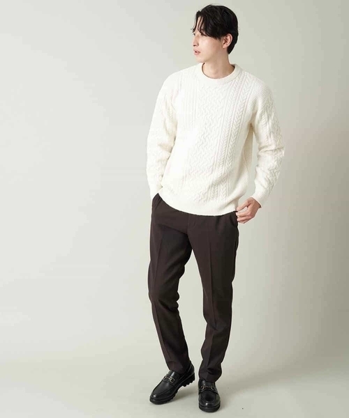 a.v.v（アーヴェヴェ）の「【オンオフ兼用】美脚ストレッチ裏起毛スマートスラックス[WEB限定サイズ]（スラックス・メンズ・ネイビー/ブラウン/チャコールグレー・44/46/50/52/48）」の17枚目の写真