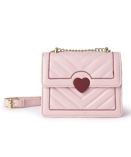 Ober Tashe(オーバータッシェ)の「ハート付きキルティングショルダーバッグ(ショルダーバッグ・レディース・ホワイト/ブラック/ピンク系・FREE)」の3枚目の写真