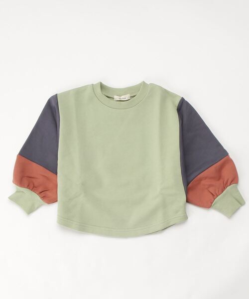 unica(ユニカ)の「切り替えドルマントレーナー(スウェット・キッズ・ブラック/グリーン・120/130/140/110)」の1枚目の写真