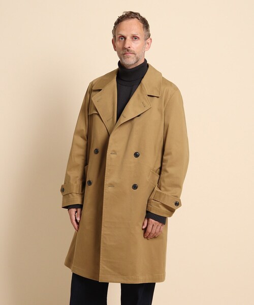 40ｃｔ＆525（フォーティーカラッツアンドゴーニーゴ）の「スウェードチノストレッチ トレンチコート（トレンチコート・メンズ・ブラック/キャメル・03/02）」の2枚目の写真