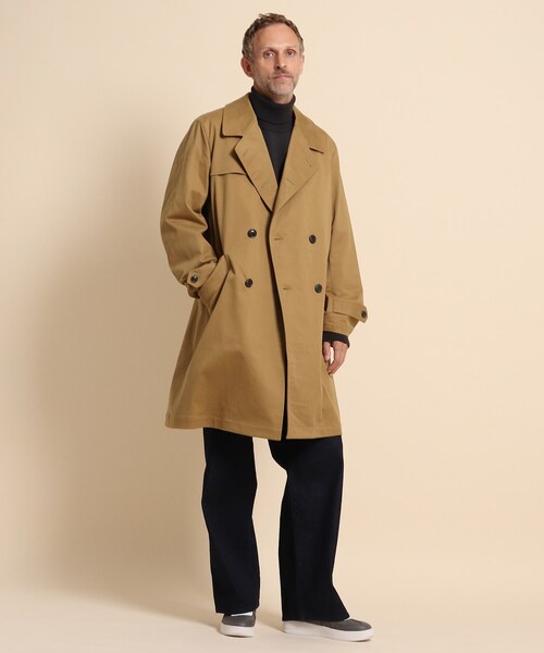 40ｃｔ＆525（フォーティーカラッツアンドゴーニーゴ）の「スウェードチノストレッチ トレンチコート（トレンチコート・メンズ・ブラック/キャメル・03/02）」の8枚目の写真