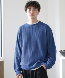 【MinoriTY】レイヤードクルーネックニット セーター メンズ 春服 冬服 オーバーサイズ ルーズフィット プルオーバー