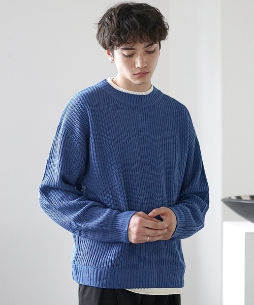MinoriTY】レイヤードクルーネックニット セーター メンズ 春服