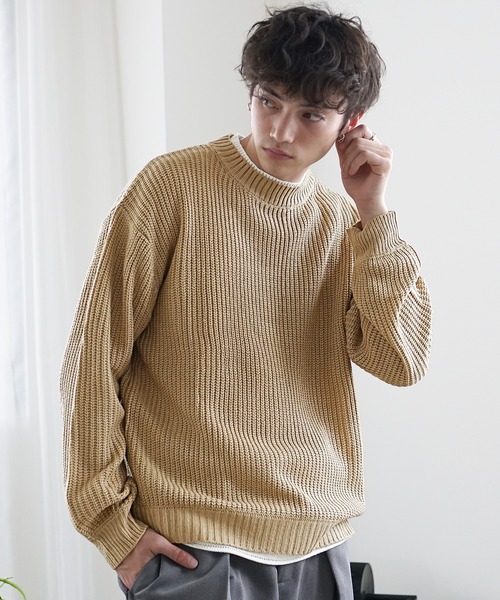 シンプル ツイスト セーター 2色 ニット 秋 冬 韓国 cr7175 セール】※※【 6color 】ざっくりリブルーズカラーニット【韓国製