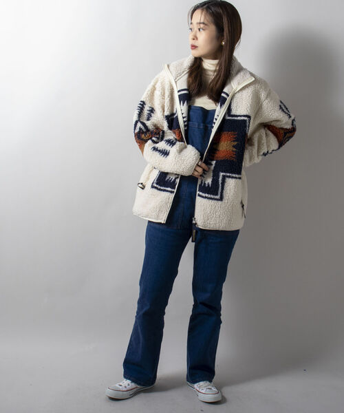 PENDLETON（ペンドルトン）の「【PENDLETON/ペンドルトン】Boa Stand Zip Blouson ボアフリースブルゾン（ブルゾン・メンズ・アイボリー/ブラック系その他/キャメル/ブラック系その他2・MEDIUM/LARGE）」の7枚目の写真