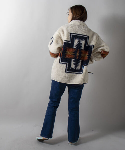 PENDLETON（ペンドルトン）の「【PENDLETON/ペンドルトン】Boa Stand Zip Blouson ボアフリースブルゾン（ブルゾン・メンズ・アイボリー/ブラック系その他/キャメル/ブラック系その他2・MEDIUM/LARGE）」の8枚目の写真