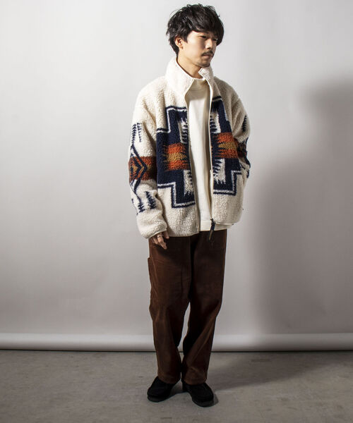 PENDLETON（ペンドルトン）の「【PENDLETON/ペンドルトン】Boa Stand Zip Blouson ボアフリースブルゾン（ブルゾン・メンズ・アイボリー/ブラック系その他/キャメル/ブラック系その他2・MEDIUM/LARGE）」の11枚目の写真