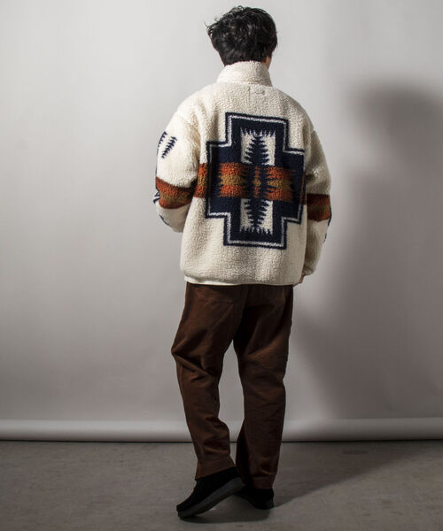 PENDLETON（ペンドルトン）の「【PENDLETON/ペンドルトン】Boa Stand Zip Blouson ボアフリースブルゾン（ブルゾン・メンズ・アイボリー/ブラック系その他/キャメル/ブラック系その他2・MEDIUM/LARGE）」の12枚目の写真