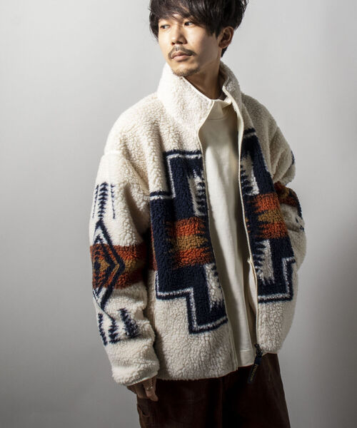 PENDLETON（ペンドルトン）の「【PENDLETON/ペンドルトン】Boa Stand Zip Blouson ボアフリースブルゾン（ブルゾン・メンズ・アイボリー/ブラック系その他/キャメル/ブラック系その他2・MEDIUM/LARGE）」の13枚目の写真