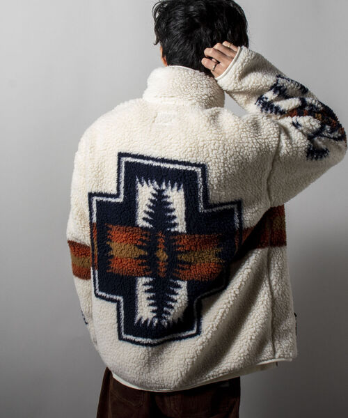 PENDLETON（ペンドルトン）の「【PENDLETON/ペンドルトン】Boa Stand Zip Blouson ボアフリースブルゾン（ブルゾン・メンズ・アイボリー/ブラック系その他/キャメル/ブラック系その他2・MEDIUM/LARGE）」の15枚目の写真
