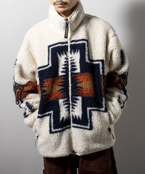 PENDLETON（ペンドルトン）の「【PENDLETON/ペンドルトン】Boa Stand Zip Blouson ボアフリースブルゾン（ブルゾン・メンズ・アイボリー/ブラック系その他/キャメル/ブラック系その他2・MEDIUM/LARGE）」の16枚目の写真
