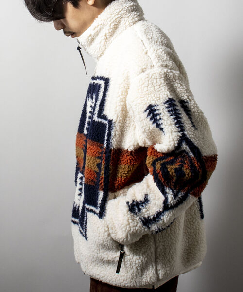 PENDLETON（ペンドルトン）の「【PENDLETON/ペンドルトン】Boa Stand Zip Blouson ボアフリースブルゾン（ブルゾン・メンズ・アイボリー/ブラック系その他/キャメル/ブラック系その他2・MEDIUM/LARGE）」の17枚目の写真