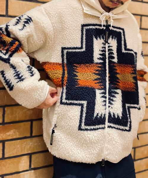 PENDLETON（ペンドルトン）の「【PENDLETON/ペンドルトン】Boa Stand Zip Blouson ボアフリースブルゾン（ブルゾン・メンズ・アイボリー/ブラック系その他/キャメル/ブラック系その他2・MEDIUM/LARGE）」の19枚目の写真